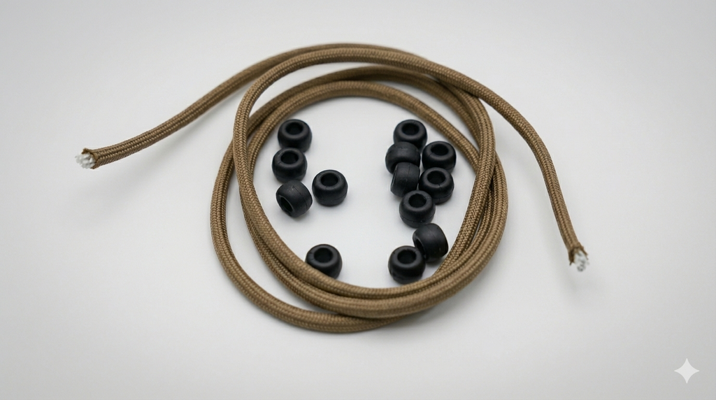 DIY Ranger Bead Kit - Tan Rope, Black Beads